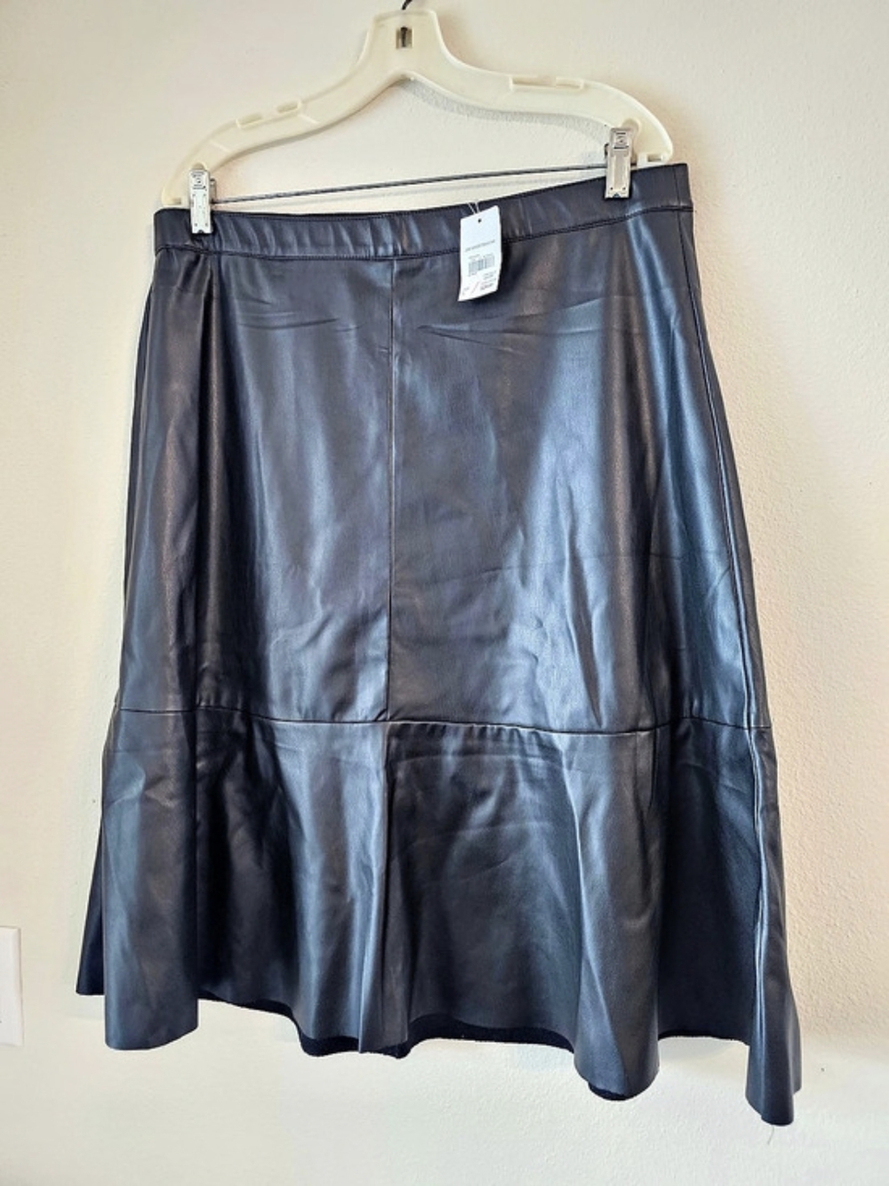 CAJO Faux Leather Midi Skirt Size Large NWT